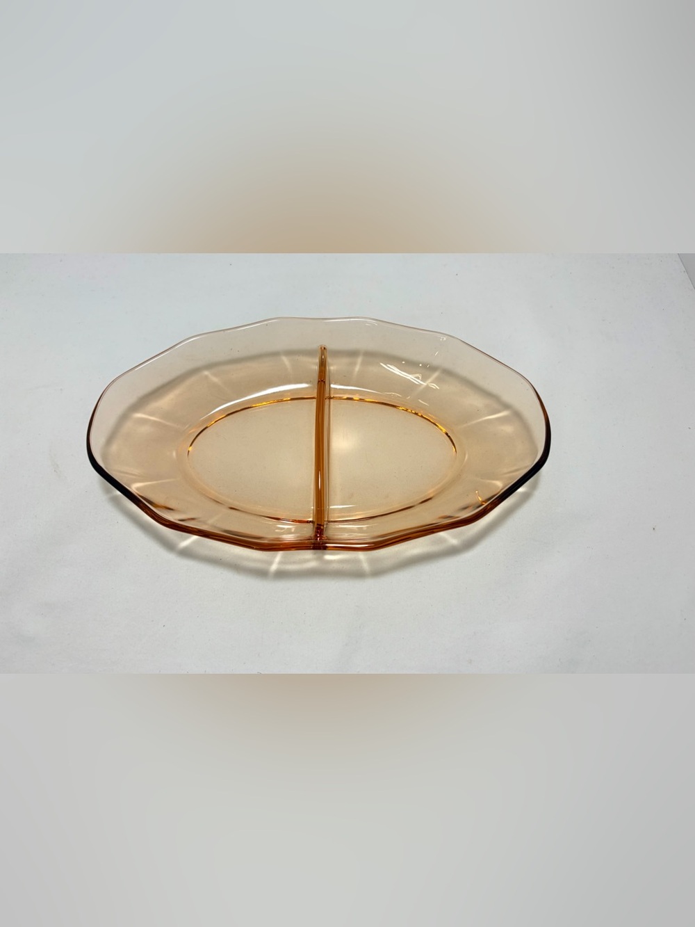 Vintage Orange Glass Divided Pickle Relish Dish